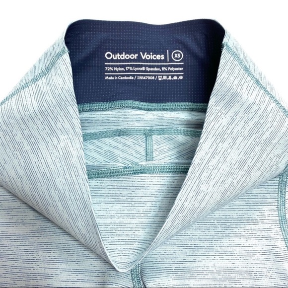 Outdoor Voices Core 3/4 Leggings Workout Tights Light Blue Green - Picture 7 of 9